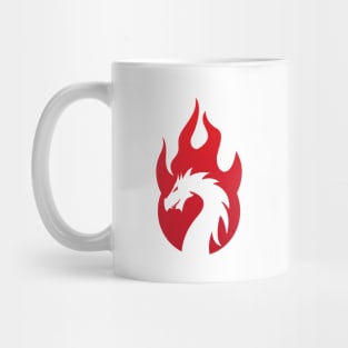 Dragon Head Silhouette Red Gradient Color Mug